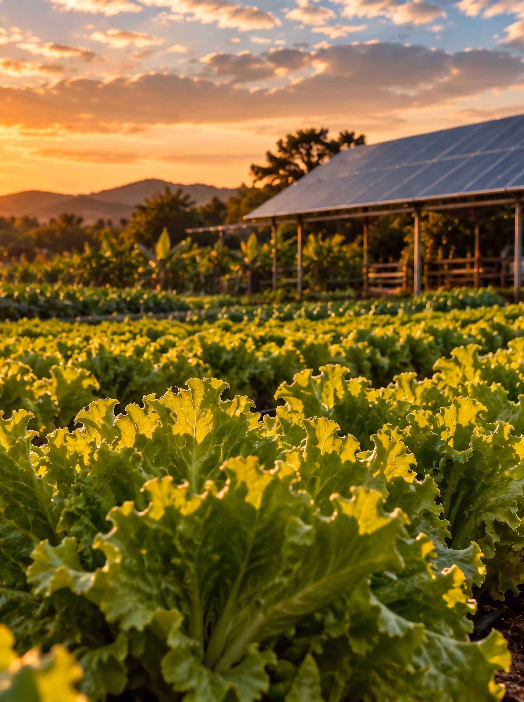 Painéis fotovoltaicos integrados a uma propriedade rural